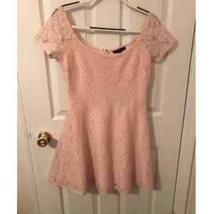 Pink floral lace dress (Forever 21)